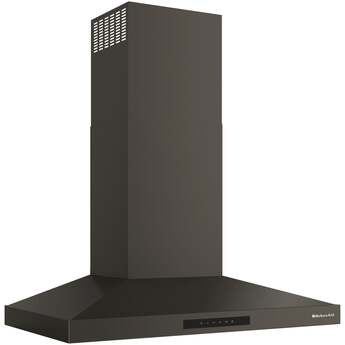 KitchenAid 36 Inch Wall Mount Chimney Hood With 4 Speeds And 400 CFM: Black Ore — thumbnail 3
