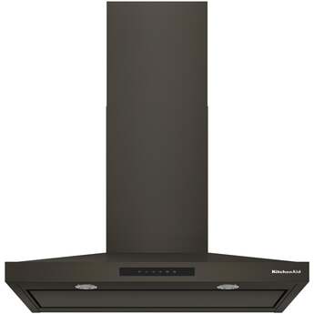 KitchenAid 36 Inch Wall Mount Chimney Hood With 4 Speeds And 400 CFM: Black Ore — thumbnail 4