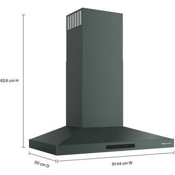 KitchenAid 36 Inch Wall Mount Chimney Hood With 4 Speeds And 400 CFM: Juniper — thumbnail 3