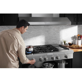 Kitchen Aid KVWC958KSS 48 Inch Pro Style Wall Mount Ducted Hood — thumbnail 30