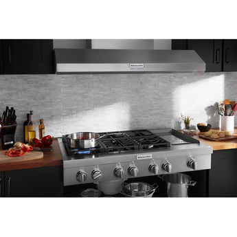 Kitchen Aid KVWC958KSS 48 Inch Pro Style Wall Mount Ducted Hood — thumbnail 37