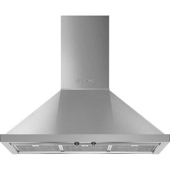 Smeg KPF36UX Portofino Series 36 Inch Wall Mount Ducted Hood