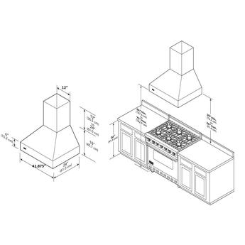 Viking VCWH54248SS 5 Series 42 Inch Wall Mount Ducted Hood — thumbnail 2