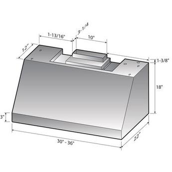 XO XOT1836SMUA XOT Series 36 Inch Pro Style Wall Mount Convertible Hood — thumbnail 6