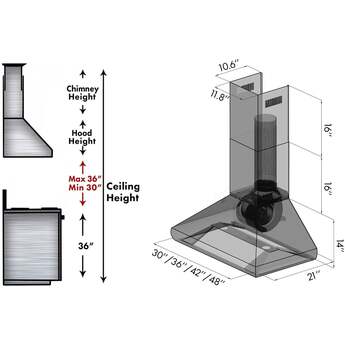 Z Line ZLINE 48 Inch Wall Mount Ducted Hood — thumbnail 14