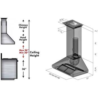 Z Line ZLINE 587CRN36 36 Inch Wall Mount Ducted Hood — thumbnail 10