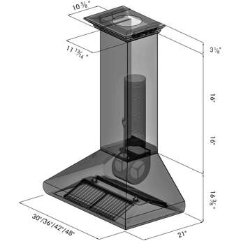 Z Line ZLINE 587CRN36 36 Inch Wall Mount Ducted Hood — thumbnail 7