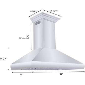 Z Line ZLINE 587CRN48 48 Inch Wall Mount Ducted Hood — thumbnail 11