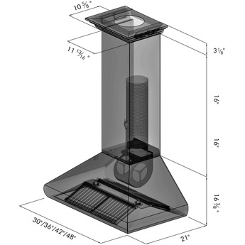 Z Line ZLINE 587CRN48 48 Inch Wall Mount Ducted Hood — thumbnail 13