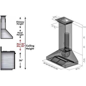 Z Line ZLINE 597CRN30 30 Inch Wall Mount Convertible Hood — thumbnail 2