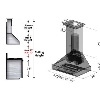 Z Line ZLINE 655HBXXX36 Designer Series 36 Inch Wall Mount Convertible Hood — thumbnail 4