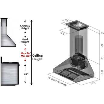 Z Line ZLINE 667CRN42 42 Inch Wall Mount Ducted Hood — thumbnail 3
