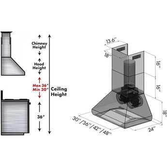 Z Line ZLINE 68748 48 Inch Wall Mount Convertible Hood — thumbnail 3