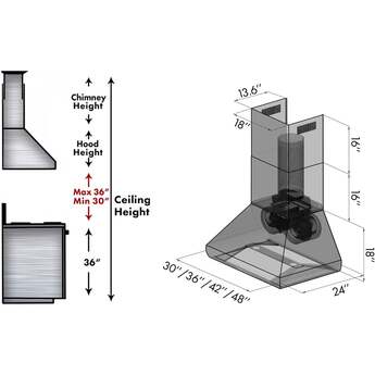 Z Line ZLINE 68748 48 Inch Wall Mount Convertible Hood — thumbnail 5