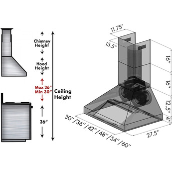 Z Line ZLINE 69760 60 Inch Wall Mount Ducted Hood — thumbnail 35