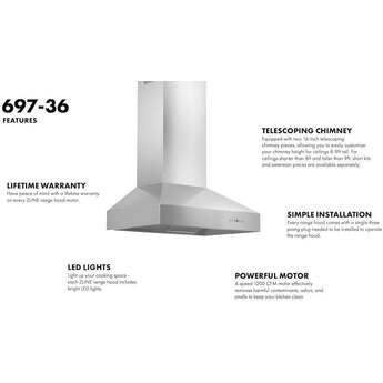 Z Line ZLINE 69760 60 Inch Wall Mount Ducted Hood — thumbnail 4