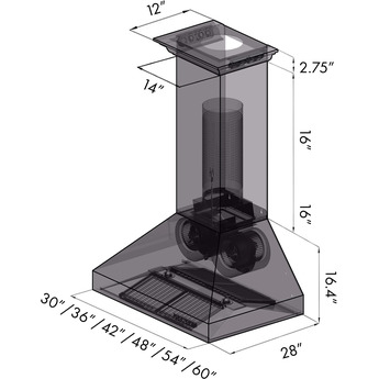 Z Line ZLINE 697CRNBT60 60 Inch Wall Mount Ducted Hood — thumbnail 11