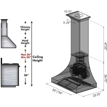 Z Line ZLINE 8632S48  Designer Series 48 Inch Wall Mount Ducted Hood — thumbnail 17