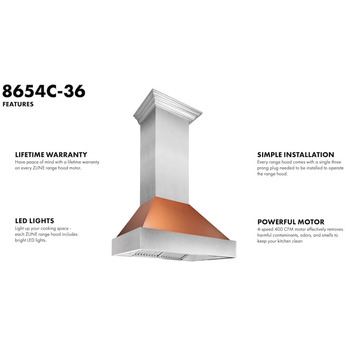Z Line ZLINE 8654C36 36 Inch Wall Mount Ducted Hood — thumbnail 14