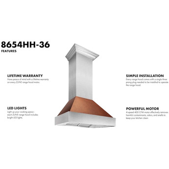 Z Line ZLINE 8654HH36 36 Inch Wall Mount Ducted Hood — thumbnail 11