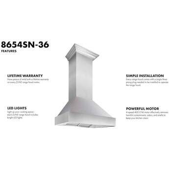 Z Line ZLINE 8654SN36 36 Inch Wall Mount Ducted Hood — thumbnail 15