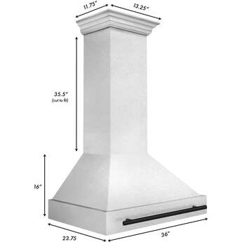 Z Line ZLINE 8654SNZ36MB Autograph Edition Series 36 Inch Wall Mount Ducted Hood — thumbnail 4