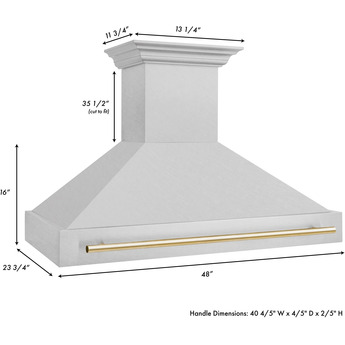 Z Line ZLINE 8654SNZ48MB  Autograph Edition Series 48 Inch Wall Mount Ducted Hood — thumbnail 14