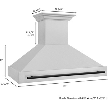 Z Line ZLINE 8654SNZ48MB  Autograph Edition Series 48 Inch Wall Mount Ducted Hood — thumbnail 7
