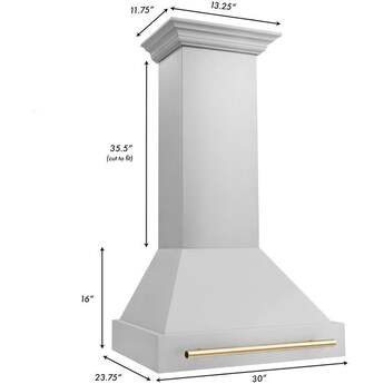 Z Line ZLINE 8654STZ30G Autograph Edition Series 30 Inch Wall Mount Ducted Hood — thumbnail 2