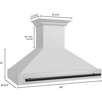 Z Line ZLINE 8654STZ48MB Autograph Edition Series 48 Inch Wall Mount Ducted Hood — thumbnail 4