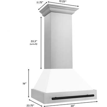 Z Line ZLINE 8654STZWM30MB Autograph Edition Series 30 Inch Wall Mount Ducted Hood — thumbnail 4