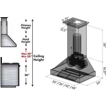 Z Line ZLINE 8667C48 Designer Series 48 Inch Wall Mount Ducted Hood — thumbnail 15