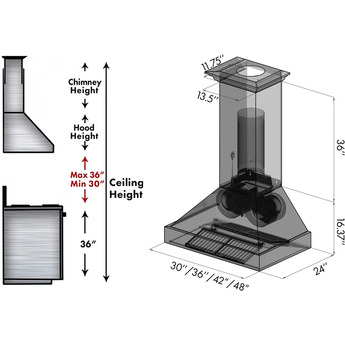 Z Line ZLINE 8667C48 Designer Series 48 Inch Wall Mount Ducted Hood — thumbnail 34