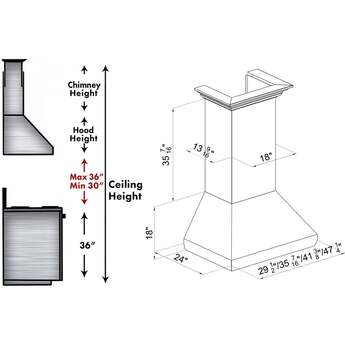 Z Line ZLINE 8687S30 30 Inch Wall Mount Ducted Hood — thumbnail 3