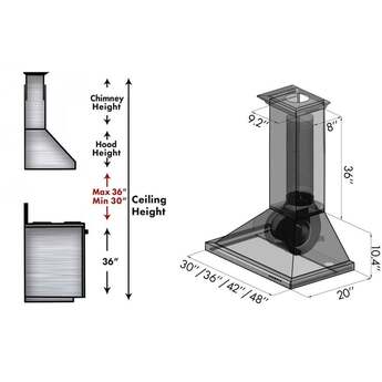 Z Line ZLINE 8KBB42 Designer Series 42 Inch Wall Mount Ducted Hood — thumbnail 6