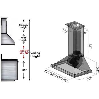 Z Line ZLINE 8KBC42 Designer Series 42 Inch Wall Mount Ducted Hood — thumbnail 2