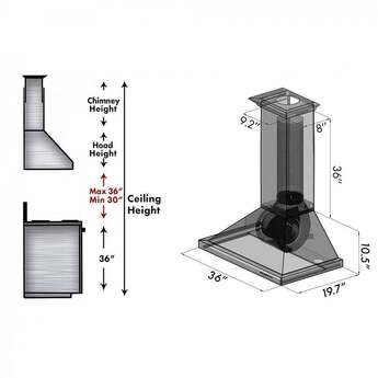 Z Line ZLINE 8KBH36 Designer Series 36 Inch Wall Mount Ducted Hood — thumbnail 2