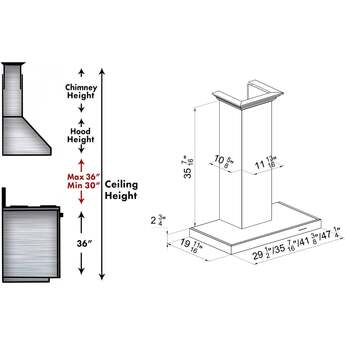 Z Line ZLINE 8KES48 48 Inch Wall Mount Ducted Hood — thumbnail 5