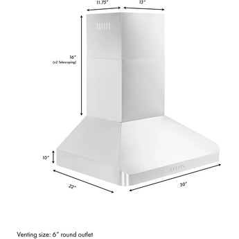 Z Line ZLINE ALP100WL36  Alpine Series 36 Inch Wall Mount Ducted Hood — thumbnail 2