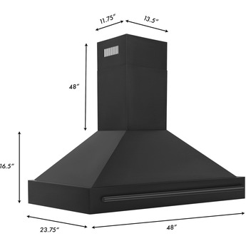 Z Line ZLINE BS65548BS 48 Inch Wall Mount Ducted Hood — thumbnail 4