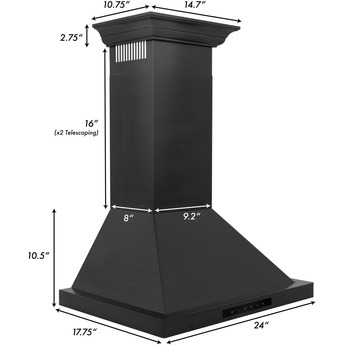 Z Line ZLINE BSKBNCRN48 48 Inch Wall Mount Ducted Hood — thumbnail 8
