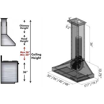 Z Line ZLINE KB2BCXXX36 Designer Series 36 Inch Wall Mount Convertible Hood — thumbnail 25
