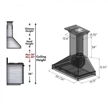 Z Line ZLINE KPDD36 36 Inch Wall Mount Ducted Hood — thumbnail 17