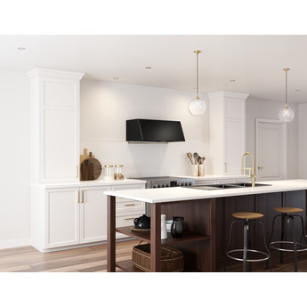 Zephyr DMEE48AMBX Mesa Wall Hood 48" BODY ONLY: Matte Black — thumbnail 2