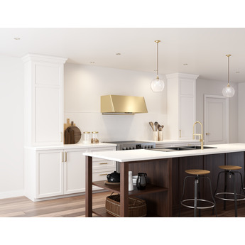 Zephyr DMEE48ASGX Mesa Wall Hood 48" BODY ONLY: Satin Gold — thumbnail 4