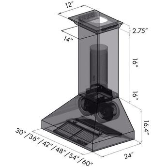 Z Line ZLINE 667CRNBT42 42 Inch Wall Mount Ducted Hood — thumbnail 13