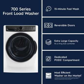 Electrolux 27 Inch Front Load Washer with 4.5 cu ft Capacity, LuxCare® Plus Wash, Perfect Steam™, SmartBoost®, 1300 RPM, Stain Soak Option, Adaptive Dispenser and Energy Star Certified: White — thumbnail 4
