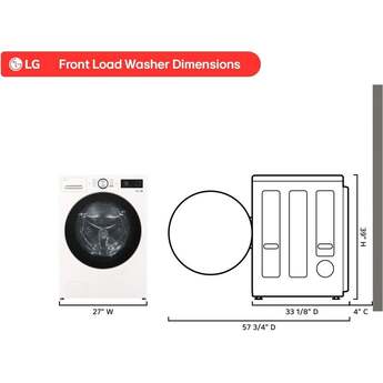 LG 27 Inch Smart Front Load Washer with 5.0 cu ft Capacity, AI Fabric Sensor, Smart Pairing™, TurboWash® 360° Technology, Allergiene® Cycle, Pet Care Cycle and Energy Star Certified Included: Alpine White — thumbnail 19