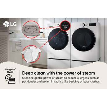 LG 27 Inch Smart Front Load Washer with 5.0 cu ft Capacity, AI Fabric Sensor, Smart Pairing™, TurboWash® 360° Technology, Allergiene® Cycle, Pet Care Cycle and Energy Star Certified Included: Alpine White — thumbnail 22