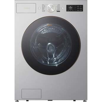 LG 29 Inch 5.8 Cu. Ft. Mega Capacity Front Load Washer With AIDD, Turbowash, EZdispense, And Gold Trim: Platinum Steel
